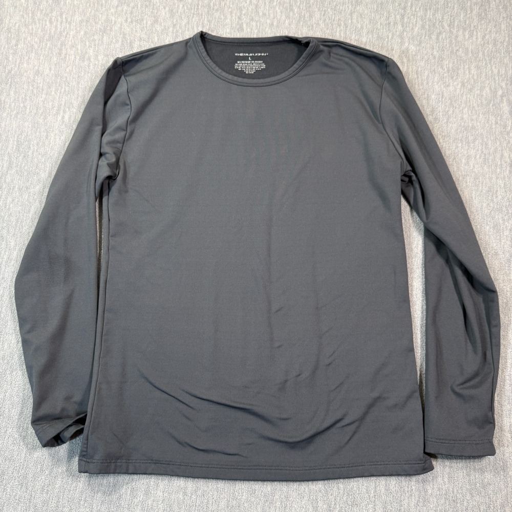 Thermajohn T-Shirt Men‎ Large Gray Long Sleeve Thermal Baselayer Top Performance